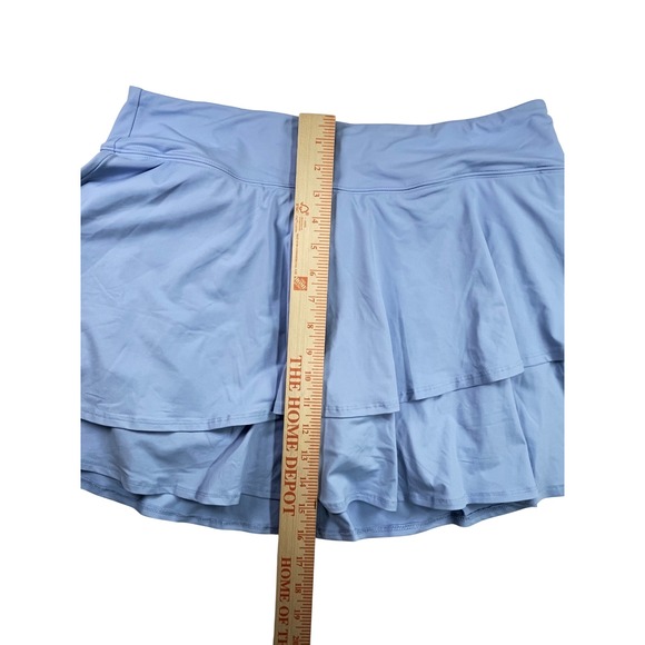 Lands End Tiered Ruffled Swim Skort Light Blue NWOT Size Large 14-16 Pockets - Picture 7 of 11